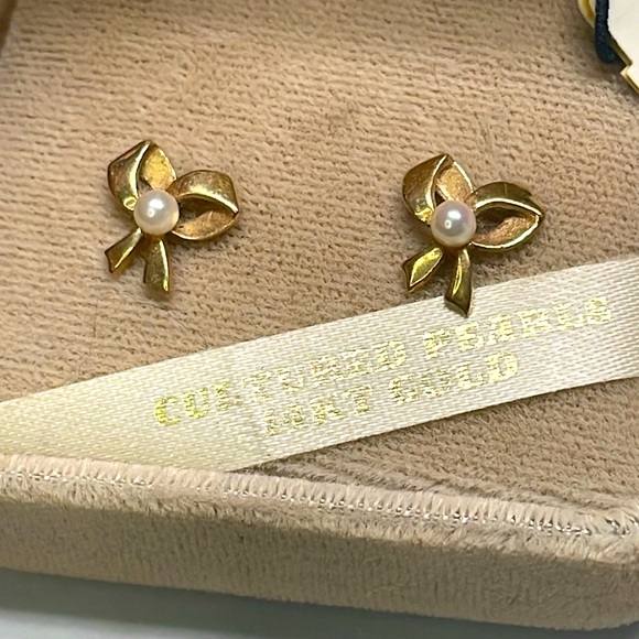 14k gold bow earrings - Picture 4 of 7